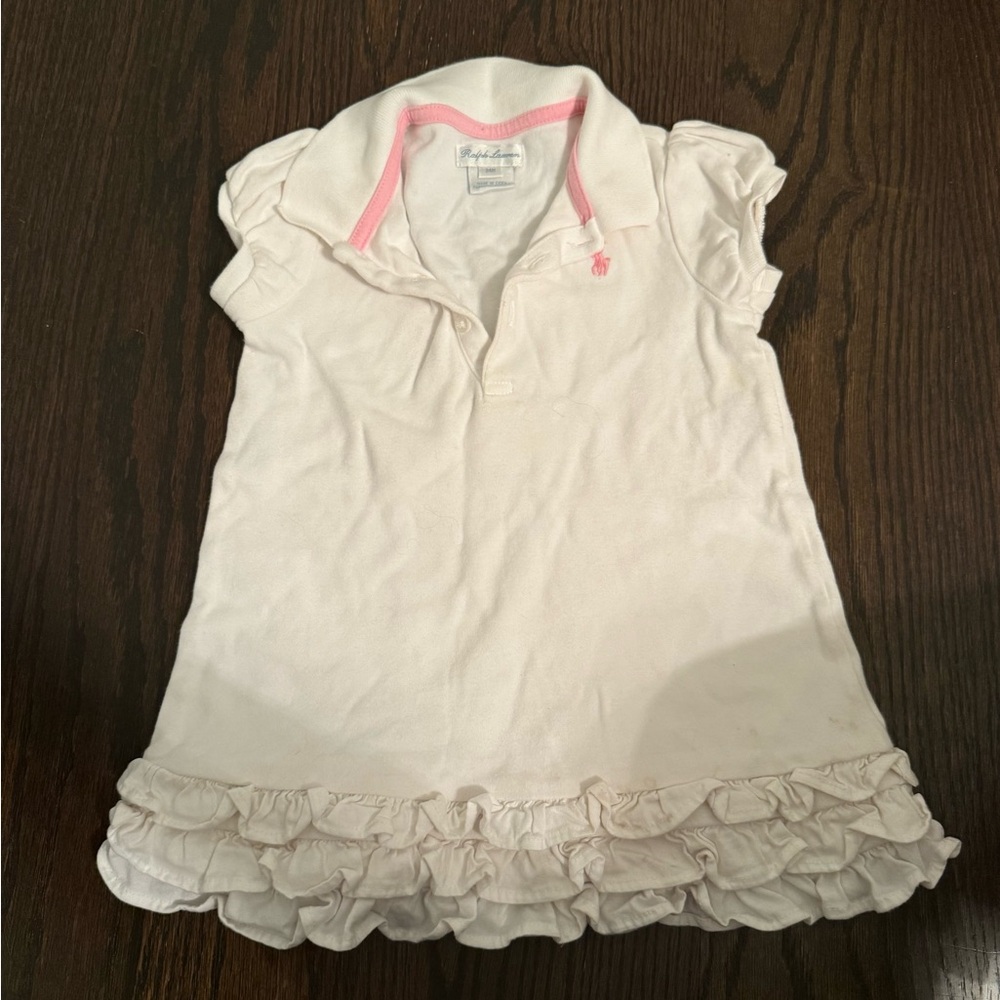 Ralph Lauren White Dress with Pink Accents